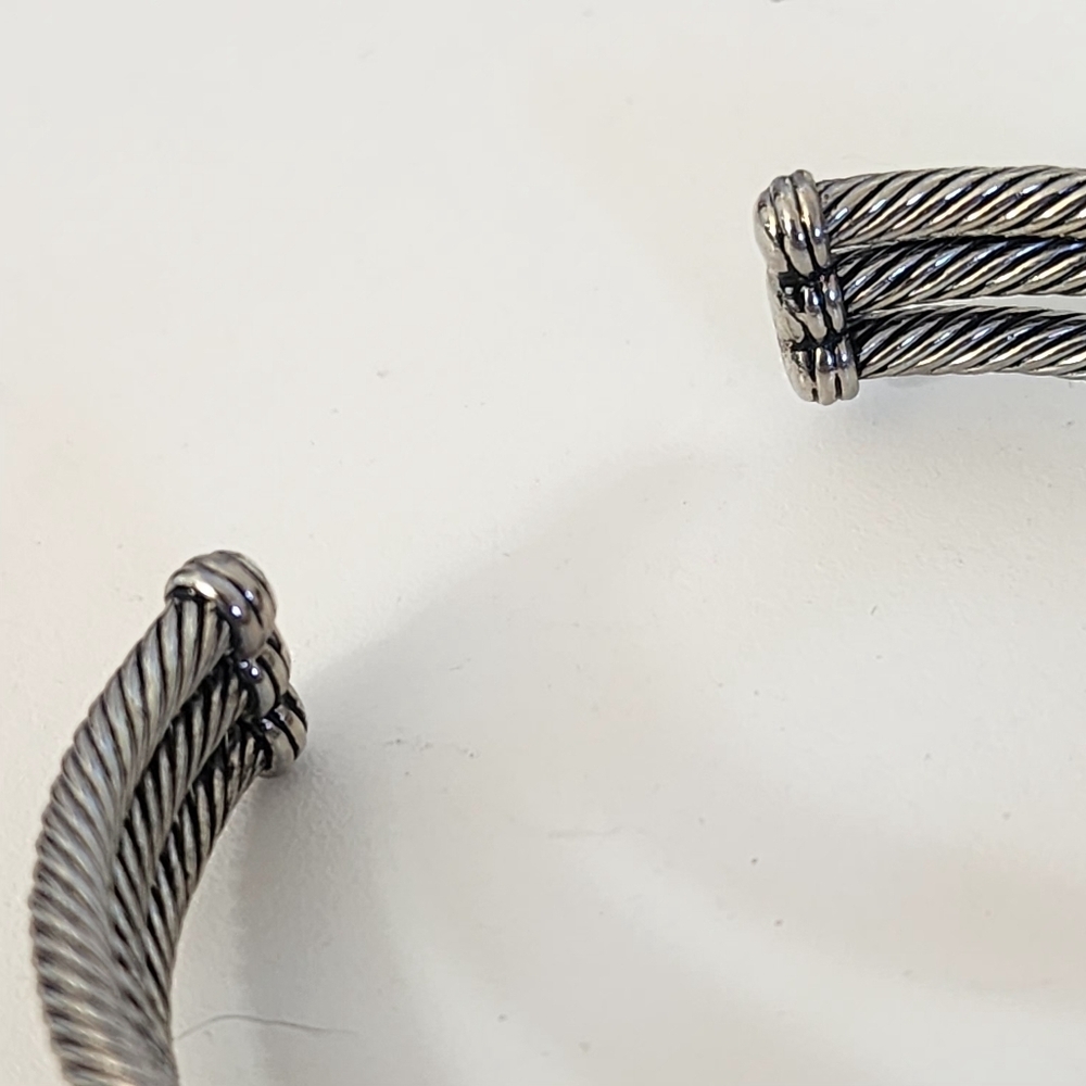 Classic Cable Bracelet Stack Style With Amethyst … - image 2